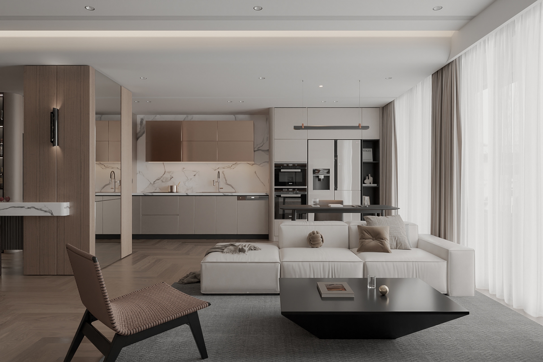 Nội thất căn hộ hiện đại theo phong cách tối giản