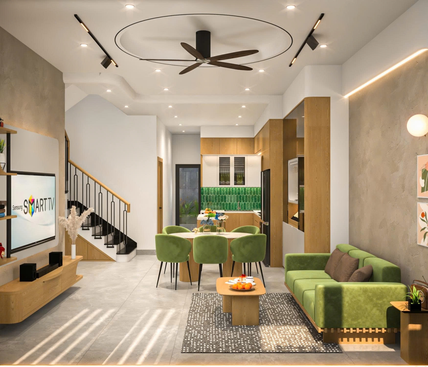 Nội thất nhà phố phong cách Janpadi 